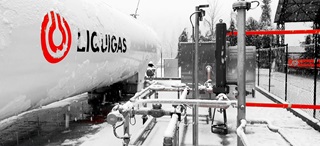 LNG tank in winter
